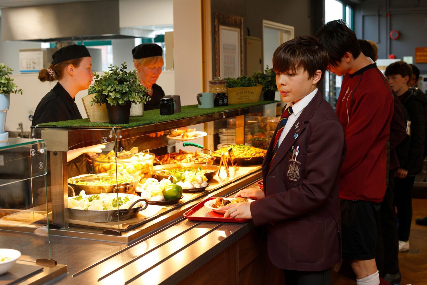 Students in lunch hall
