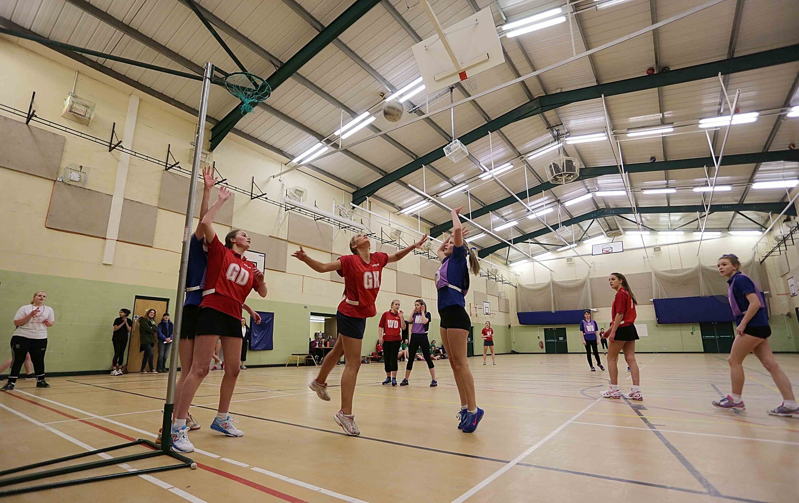 Netballers in Haberdashers' Adams Sports Hall
